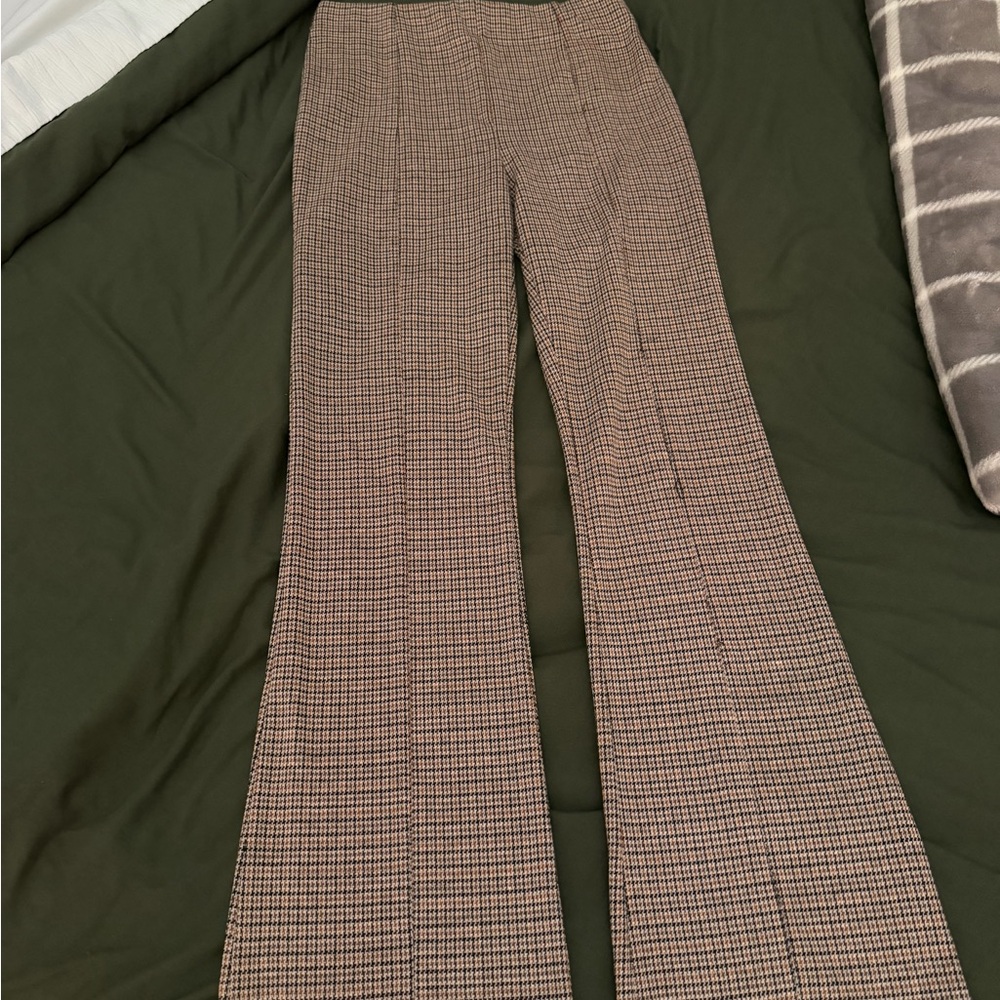 SO Women's Brown Checkered Flare Pants